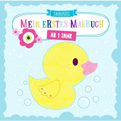 Abbildung von Mein erstes Malbuch ab 1 Jahr: Ausmalen und kritzeln der ersten Wörter für Mädchen Jungen mit Tieren, Fahrzeugen sowie Sonne, Mond Sternen: ... Sternen