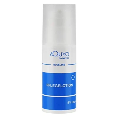 Abbildung von Blueline 5% Urea Creme Lotion, Körperlotion für trockene Haut, Feuchtigkeitslotion bei empfindlicher Neurodermitis, feuchtigkeitsspendende Bodylotion zur Hautpflege