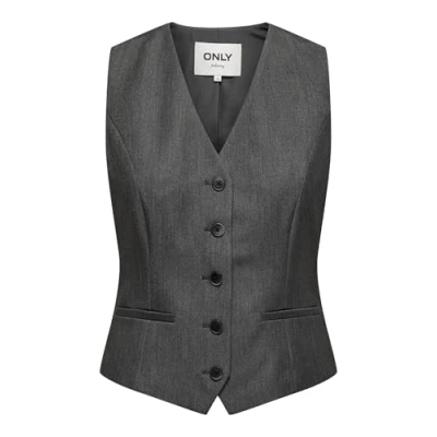 Abbildung von ONLY Damen Weste ONLIris Hattie Anzugsweste Büro Business Damenweste einreihig 15331287 Dark Grey Melange 34