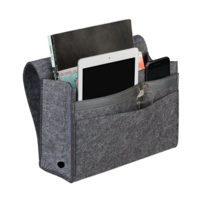 Abbildung von relaxdays Betttasche mit Klettverschluss, Dunkelgrau
