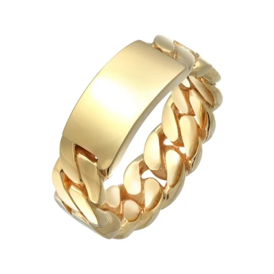 Abbildung von Kuzzoi Herrenring Panzerdesign (8 mm) golden aus massivem 925 Sterling Silber perfekter Bandring im coolen Siegelring Look für Männer Ringgröße 62