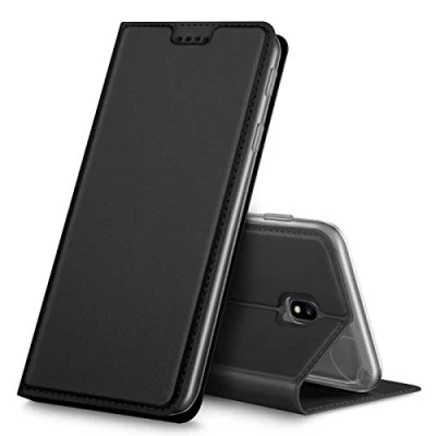 Abbildung von Verco Handyhülle für Galaxy J5 (2017), Premium Handy Flip Cover Samsung Hülle [integr. Magnet] Book Case PU Leder Tasche [J5 J530], Schwarz