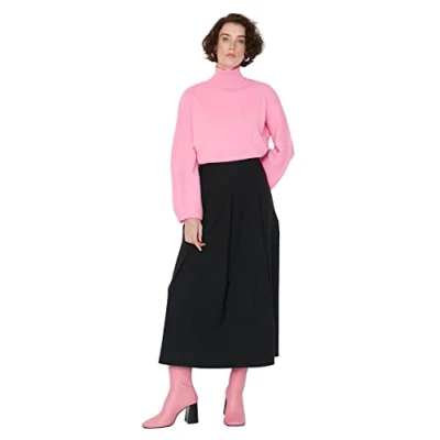 Abbildung von Trendyol Women&#039;s Damen Design Maxi A Linie Normal Webstoff Rock Skirt, Black, 42