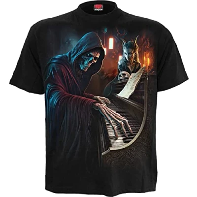 Abbildung von Spiral Midnight Blues Männer T Shirt schwarz M 100% Baumwolle Basics, Horror, Rockwear, Totenköpfe