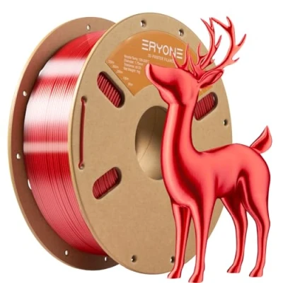 Abbildung von ERYONE Ultra Shiny Silk PLA Filament voor 3D Druker, 1.75mm, +/ 0,03mm,1kg 1 Spule, Rot