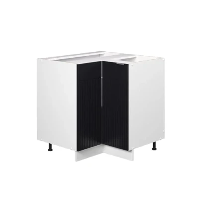 Abbildung von Vicco Eckunterschrank Fame Line, Schwarz gestreift, 80.5 cm ohne Arbeitsplatte