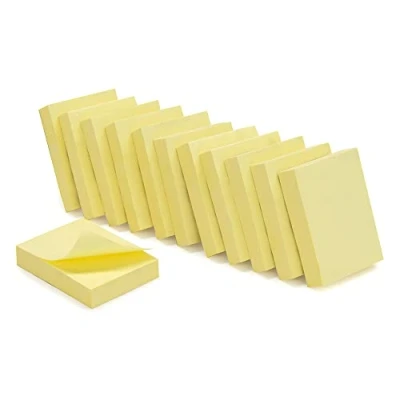 Abbildung von WAYTEX 931640 1200 Haftnotizen, repositionierbar, Pastellgelb, 12 Blöcke à 100 Blatt, 3,7 x 5 cm, vertikal, Blatt