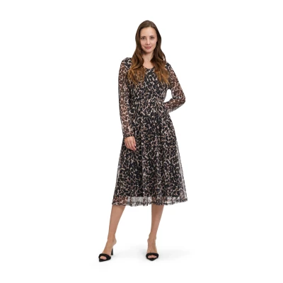Abbildung von Betty&amp;Co Midikleid &quot;Betty &amp; Co mit V Ausschnitt&quot;, Druck