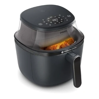 Abbildung von Philips Airfryer 3000 Series 4.2L, Kochfenster, 16 in 1 Kochfunktionen, RapidAir Plus Technologie, Fat Removal, HomeID Rezepte App, mühelose Reinigung (NA320/00)