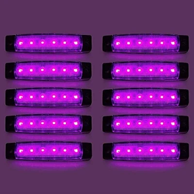 Abbildung von Seitenmarkierungsleuchten, 10 Stück Side Marker Lights Auto Markierungsleuchten Autoseiten Anzeigelampen 6SMD LED Vordere Heckleuchte Positionsleuchten 12V für Wohnmobil LKW (Lila)