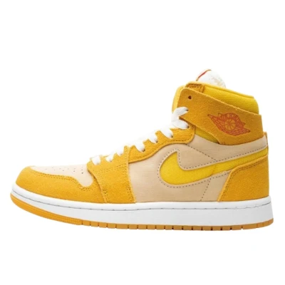 Abbildung von Jordan AIR 1 ZM CMFT 2 Sneaker high, Damen, Größe: 40.5, Yellow ochre/tour yellow/pale vanilla/safety orange/sail/white Leder und textil
