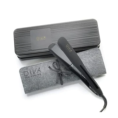Abbildung von Diva Pro Styling Wide Digital Styler Extrabreite Keramikplatten Gleichmäßige Hitzeverteilung 3m langes Kabel, schwarz