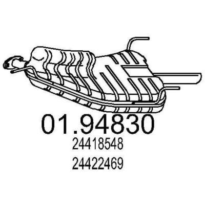 Abbildung von MTS 01.94830 Endschalldämpfer 960 OPEL: Vectra B Limousine, Caravan, CC