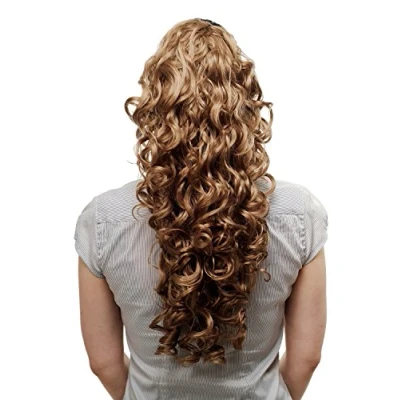 Abbildung von WIG ME UP N310 15 Voluminös wallendes Haarteil/Zopf/Pferdeschwanz, lockig, sehr lang, ca. 60 cm, Dunkelblond