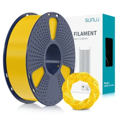 Abbildung von SUNLU PLA+ Filament 1.75mm, PLA Plus 3D Drucker Filament, Stärker belastbar, Neatly Wound, 1KG Druck Maßgenauigkeit +/ 0.02mm, Reines Gelb
