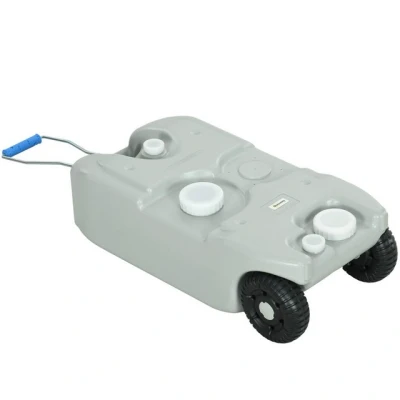 Abbildung von Outsunny 40 Liter Abwassertank Wohnmobil Rolltank mit Griff, Hahn, Grau