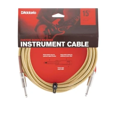 Abbildung von D&#039;Addario Custom Series Instrumentenkabel mit Flechtschirm, Tweed, 4,5 m