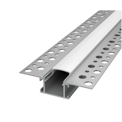 Abbildung von ledomec ALU Profil/Einbau Leiste Trockenbau EINPUTZ für Led Streifen + Abdeckung (Trockenbau 14 1m matte Abdeckung)