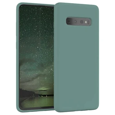 Abbildung von EAZY CASE Premium Silikon Handyhülle kompatibel mit Samsung Galaxy S10 Plus, Slimcover Kameraschutz und Innenfutter, Silikonhülle, Schutzhülle, Bumper, Handy Case, Hülle, Softcase, Nacht Grün
