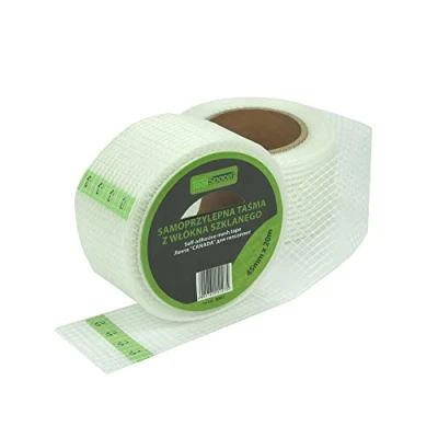 Abbildung von ToolSpace Armierungsgewebe 4,5cm x 20m Gewebeband, Rigips Reparatur Set Glasfaserstreifen Innenputzgewebe spachteln Bewehrungsstreifen Gipskartonplatten im Trockenbau Selbstklebend