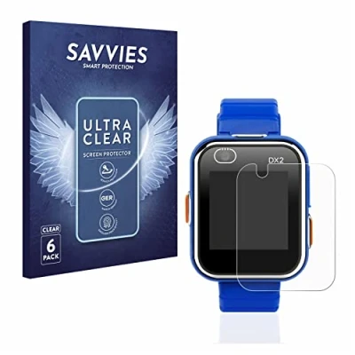Abbildung von Savvies 6 Stück Schutzfolie für Vtech Kidizoom Smart Watch DX2 Displayschutz Folie Ultra Transparent