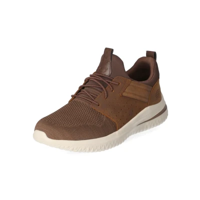Abbildung von Skechers Herren Delson 3.0 Cicada Sneaker, Dark Brown Knitted Mesh W Leather, 44 EU