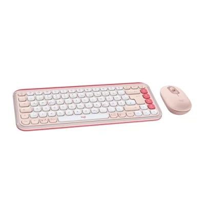 Abbildung von Logitech Pop Icon Combo Tastatur mit Maus, Rosa und Offwhite