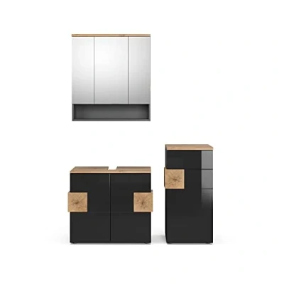 Abbildung von Vicco Badmöbel Set Eden, Anthrazit/Artisan Eiche, 3 Teile