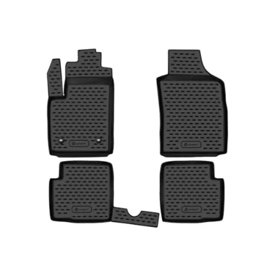 Abbildung von Element Passgenaue Premium 3D Gummimatten Fussmatten passend für Volkswagen Caddy, Mk3/Mk4, 2004 2020, 4 TLG, Schwarz