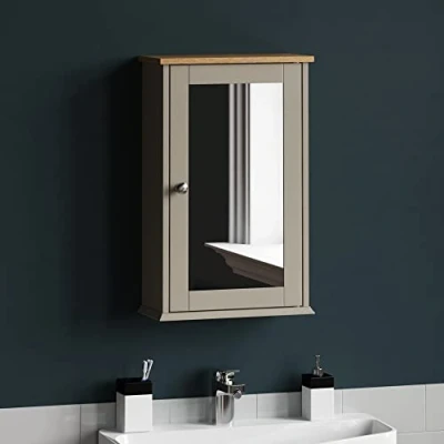 Abbildung von Bath Vida Hoch &amp; Midischränke fürs Bad, Mitteldichte Holzfaserplatte, Grau, Standard