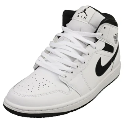 Abbildung von Jordan AIR 1 MID Sneaker high, Herren, Größe: 42.5, White/black Leder und lederimitat