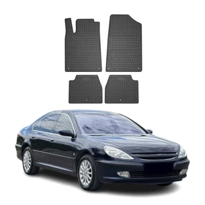 Abbildung von OMAC Gummi Fußmatten kompatibel mit Peugeot 607 1999 2010 Automatten Schwarz 4tlg