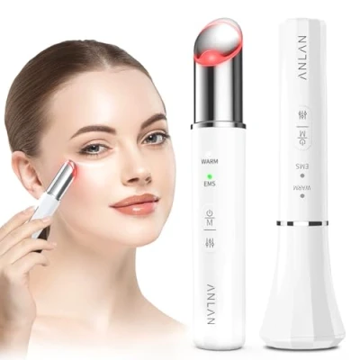 Abbildung von Augenmassagegerät,ANLAN 40±2℃ Gesichtsmassagegerät Eye Fresher Elektrisch EMS Gesicht Gerät LED Lichttherapie Facial massager für augenringe entfernen,Face &amp; Anti Falten Aging