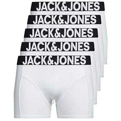 Abbildung von JACK &amp; JONES Herren 5er Pack Boxershorts Mix Unterwäsche Mehrpack,5er Weiß,XXL