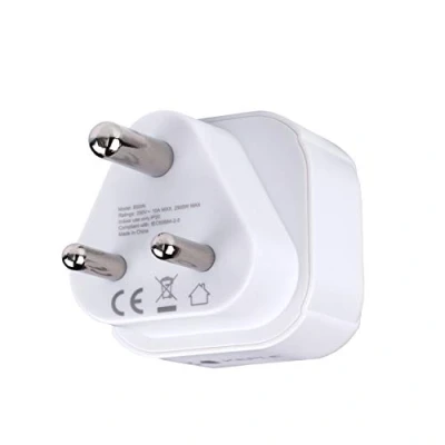 Abbildung von India Indian Indien Adapter Plug Reisen Stecker Typ M zu EU Europe European C E F Steckdose für Spain ES France FR Italy Italian IT Germany DE Denmark Dänemark Griechenland Universal 3 Pin