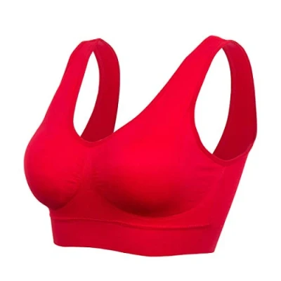 Abbildung von Boolavard Comfort BH Seamless Bustier Freizeit und Sport BH, Sporttop, Nahtlos, Form Top ohne Bügel, Ahh Bra Wohlfühl (S, Rot)