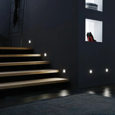 Abbildung von LED Wandeinbauleuchte Wall F, Edelstahloptik, 1,8W