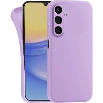Abbildung von MyGadget Hülle kompatibel mit Samsung Galaxy A15 5G robuste Handyhülle TPU Case Slim Silikonhülle Back Cover Kratzfest Schutzhülle Matt Lila