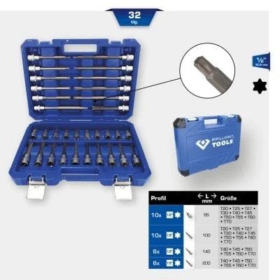 Abbildung von KS TOOLS BT022532 Steckschlüsseleinsatz Set 32 1/2 Vierkant
