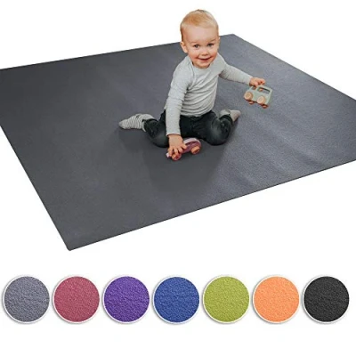 Abbildung von Wunschkind® Krabbelmatte Krabbelunterlage Made in Germany Anti Rutsch Öko Tex 100 120x170cm Grau