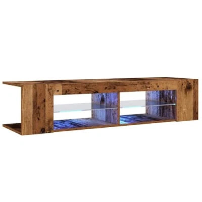 Abbildung von vidaXL TV Schrank mit LED Leuchten Altholz Optik 135x39x30 cm