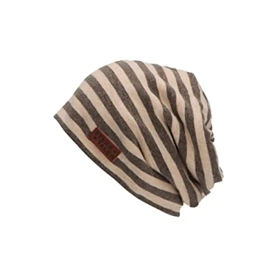 Abbildung von Sterntaler Baby Jungen Beanie Slouch Ringel Mütze gefüttert mit weichem Baumwoll Fleece dunkelgrau, 49