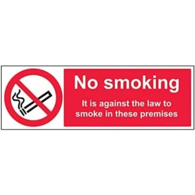 Abbildung von vsafety 57002bp s &quot;No Smoking/Against the Law&quot; VERBOTSZEICHEN, selbstklebend, Landschaft, 600 mm x 200 mm, schwarz/rot