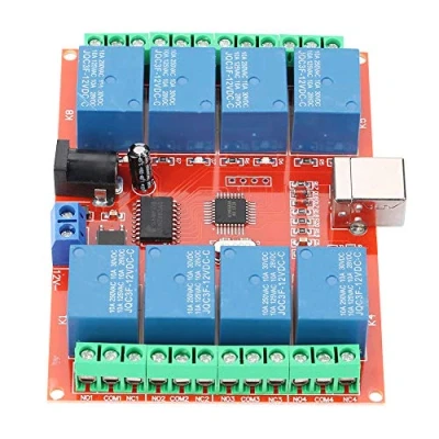 Abbildung von USB Relais 8 Kanal DC 12V Computer Steuerschalter Modul Switch Controller elektronische Komponenten Module Board mit Importiertem Hochleistungs Steuerchip