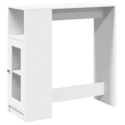 Abbildung von vidaXL Esstisch Bartisch mit Regal Weiß 101x40x103,5 cm Holzwerkstoff (1 St)