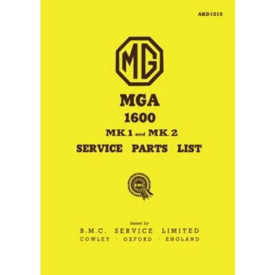 Abbildung von Mg Mga 1600 Mk.1 &amp; Mk.2 Service Parts List.: AKD1215 (Mg Catalogue: Mk 2)