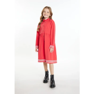 Abbildung von Dreimaster Blusenkleid für Kinder, Größe: 122, Rot