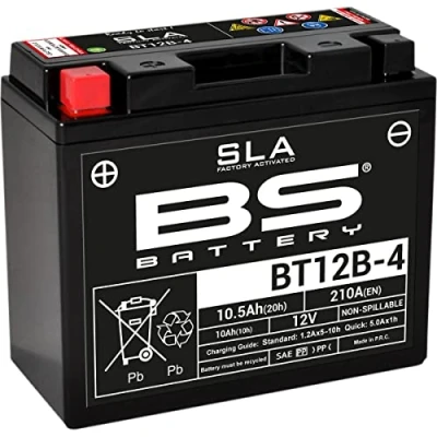 Abbildung von BS Battery 300643 BT12B 4 AGM SLA Motorrad Batterie, Schwarz, 15 x 6.9 13 centimetres