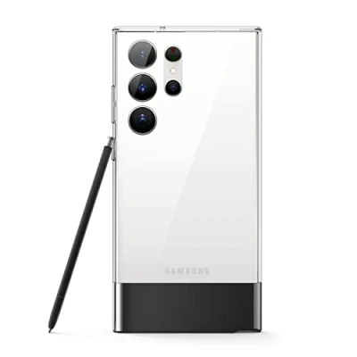Abbildung von elago Glide Hülle Kompatibel mit Samsung Galaxy S23 Ultra Case Cover, Präzise Kameraausschnitte, Stoßfeste Schutzhülle, PC + TPU Hybrid Technologien, Vollschutz Design (Klar Metallic Dunkelgrau)