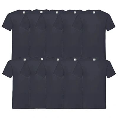 Abbildung von Fruit of the Loom 10 T Shirts V Neck M L XL XXL 3XL 4XL 5XL Ausschnitt Diverse Farben HL Kauf (2XL, 10erDeepNavy)